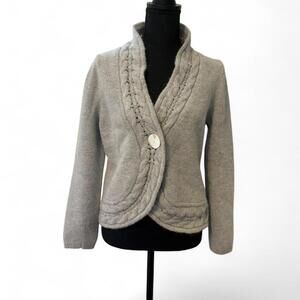 Avellini Grey cable knit cardigan size XL